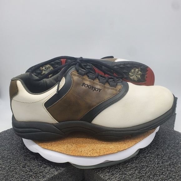 Footjoy Shoes Men\'s 10M Greenjoys 45516 White Brown Golf Cleats main image 12